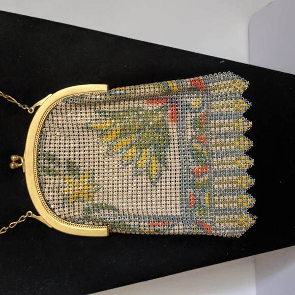 Whiting and Davis Handbags - Vintage Whiting and Davis Enameled Mesh Purse 1920s